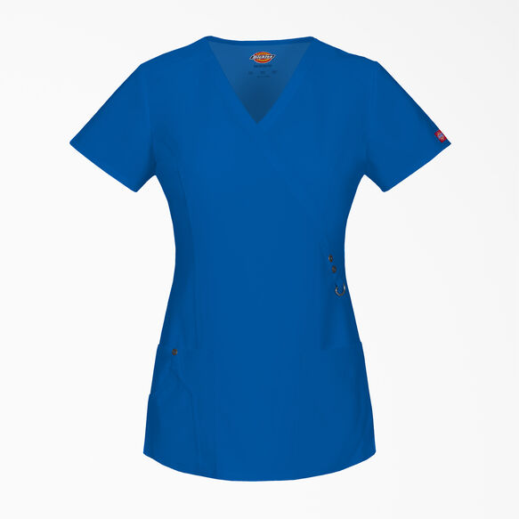 Women&#39;s Xtreme Stretch Mock Wrap Scrub Top - Royal Blue &#40;RB&#41;