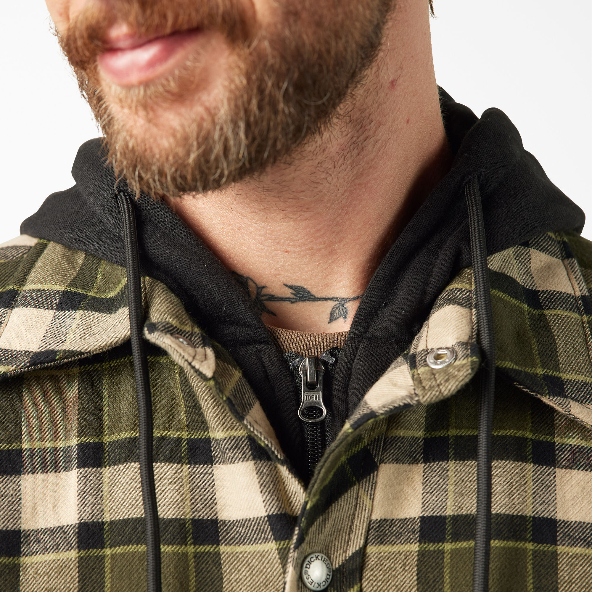 Men's Water Repellent Flannel Hooded Shirt Jacket - Dickies US