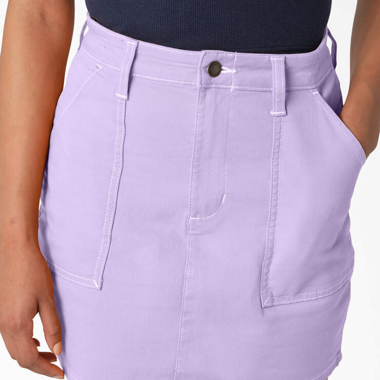 Women's High Waisted Carpenter Skirt - Purple Rose (UR2) image number 5