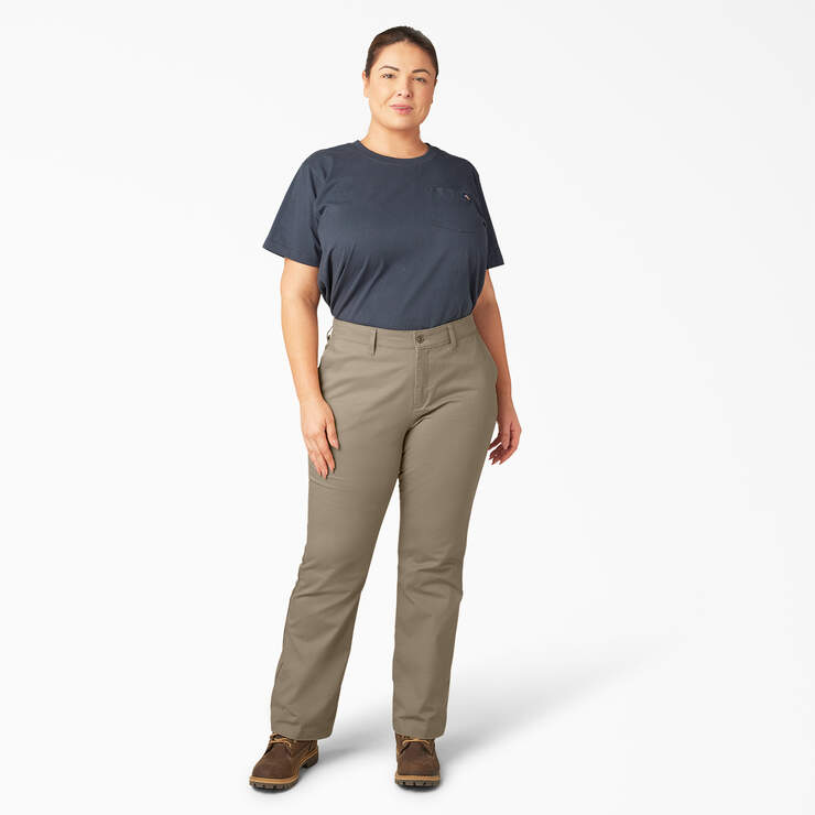 Women's Plus Slim Fit Bootcut Pants - Rinsed Desert Sand (RDS) image number 3