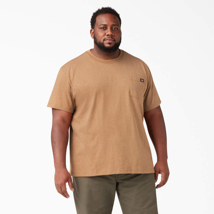 Heavyweight Heathered Short Sleeve Pocket T-Shirt - Brown Duck Heather (BDH) image number 4