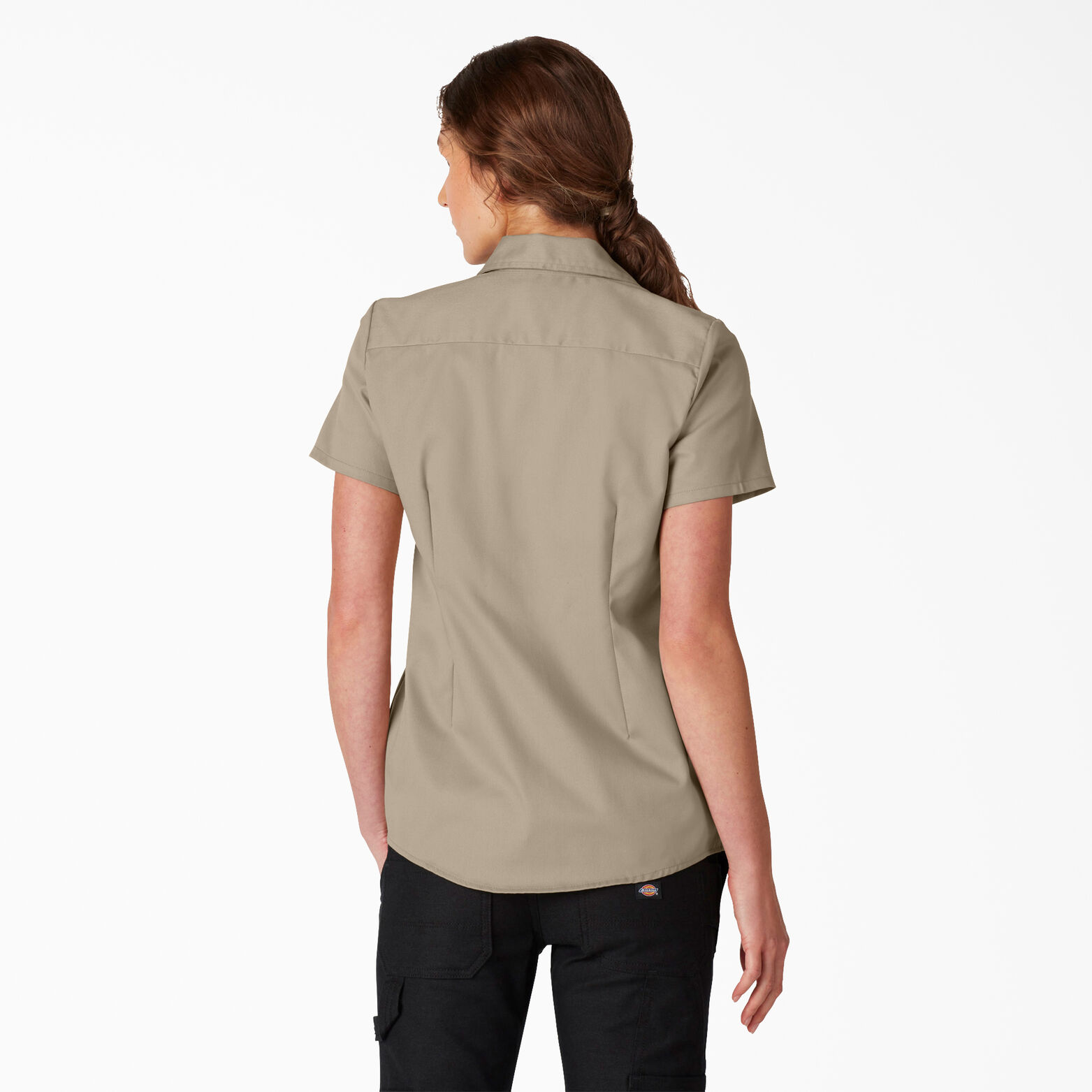 Women’s FLEX Short Sleeve Work Shirt - Dickies US, Desert Khaki M