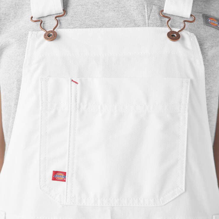 Women's Relaxed Fit Bib Overalls - White (WH) image number 5