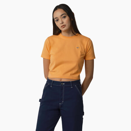 Women&#39;s Maple Valley Cropped T-Shirt - Papaya w/ Cloud Stitching &#40;YCS&#41;