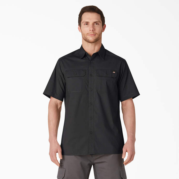 Short Sleeve Ripstop Work Shirt - Rinsed Black (RBK) image number 1
