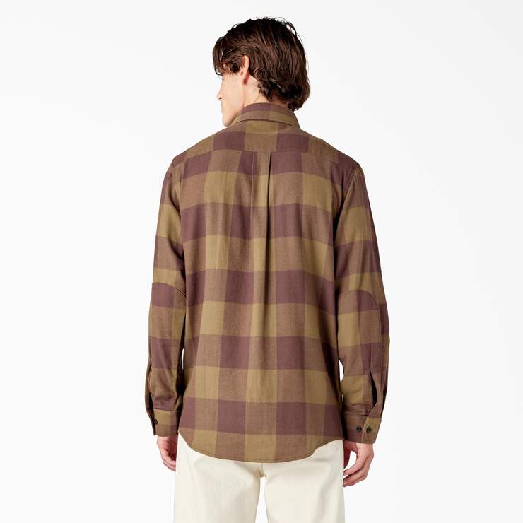 Long Sleeve Flannel Shirt - Dark Olive Buffalo Plaid (DBV) image number 2