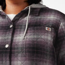 Women&rsquo;s Plus Flannel Hooded Shirt Jacket - Dusty Purple/Black Ombre Plaid &#40;B1E&#41;