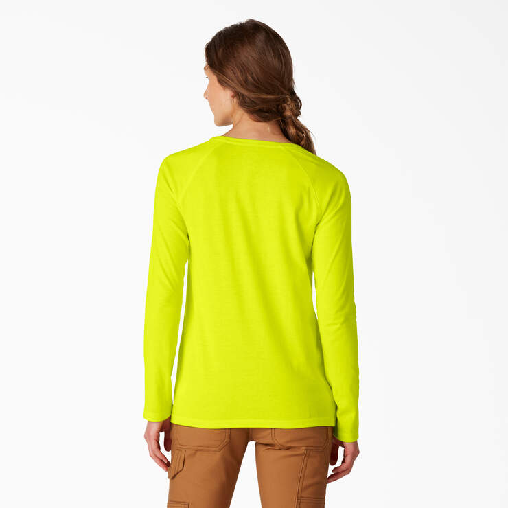 Women's Cooling Long Sleeve Pocket T-Shirt - Bright Yellow (BWD) image number 2