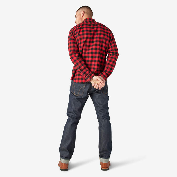 Dickies 1922 Buffalo Check Flannel Shirt - Red Plaid (BRP) image number 6