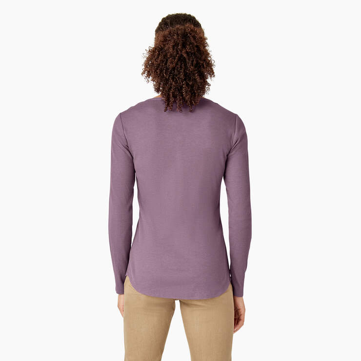 Women's Henley Long Sleeve Shirt - Grapeade (GSD) image number 2