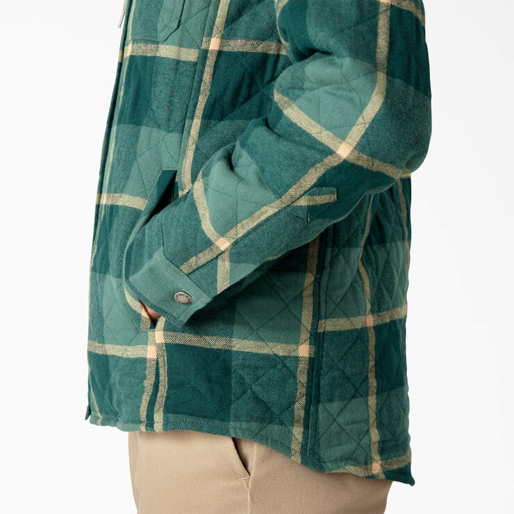 Women’s Flannel Hooded Shirt Jacket - Mallard Campside Plaid (A2V) image number 6