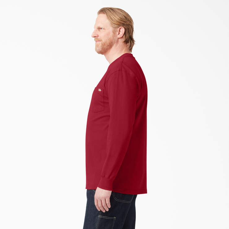 Heavyweight Long Sleeve Pocket T-Shirt - English Red (ER) image number 3