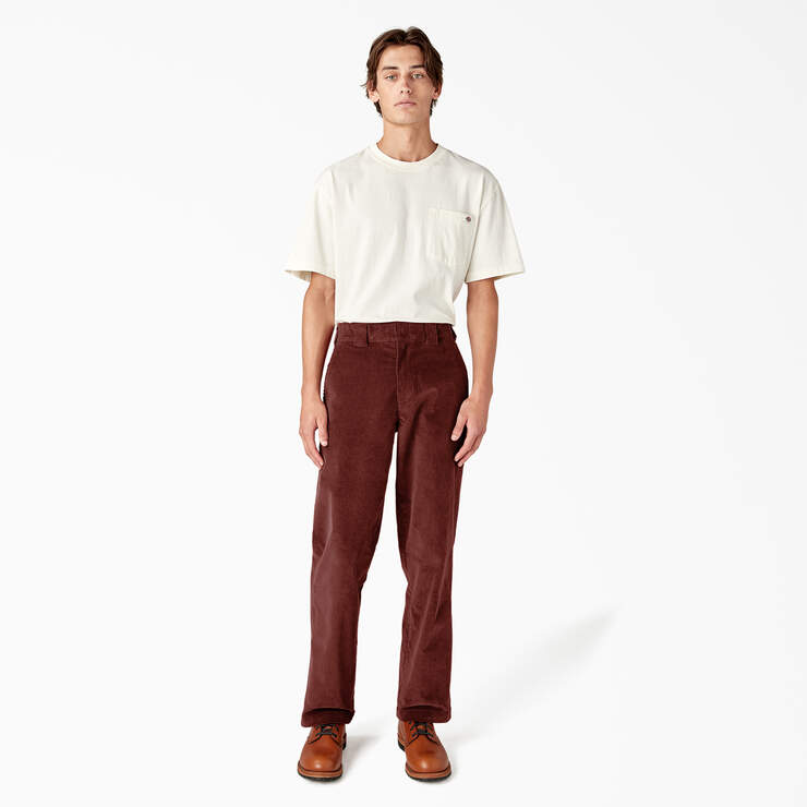 Regular Fit Corduroy Pants - Fired Brick (IK9) image number 5