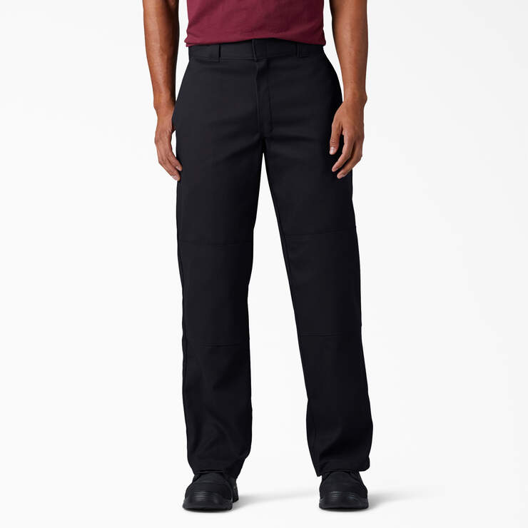 Dickies slim straight double knee trousers in black