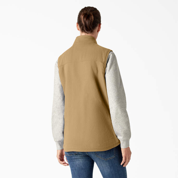 Women's Fleece Lined Duck Canvas Vest - Rinsed Nubuck (RNU) image number 2
