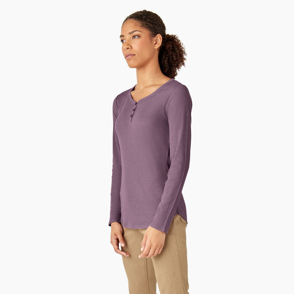 Women&#39;s Henley Long Sleeve Shirt - Grapeade &#40;GSD&#41;