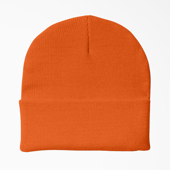 Cuffed Knit Beanie - Neon Orange &#40;ZNA&#41;
