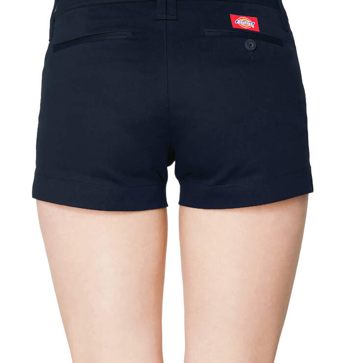 Dickies Girl Juniors' 4-Pocket 3" Shorts - Navy Blue (NVY) image number 2