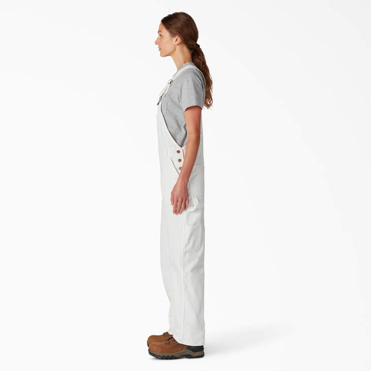 Women's Relaxed Fit Bib Overalls - White (WH) image number 3