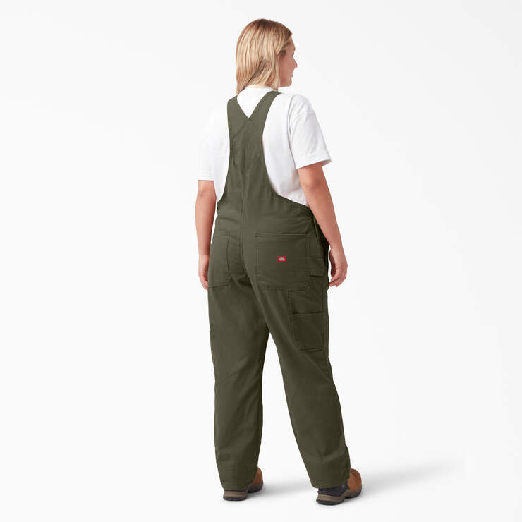 Women's Plus Relaxed Fit Bib Overalls - Rinsed Moss Green (RMS) image number 2