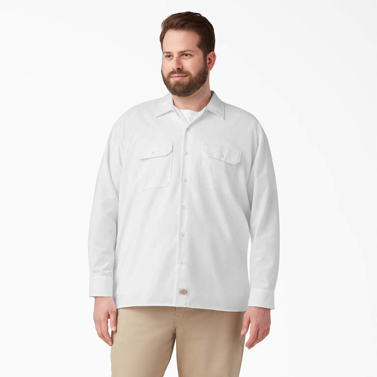 Long Sleeve Work Shirt - White (WH) image number 3