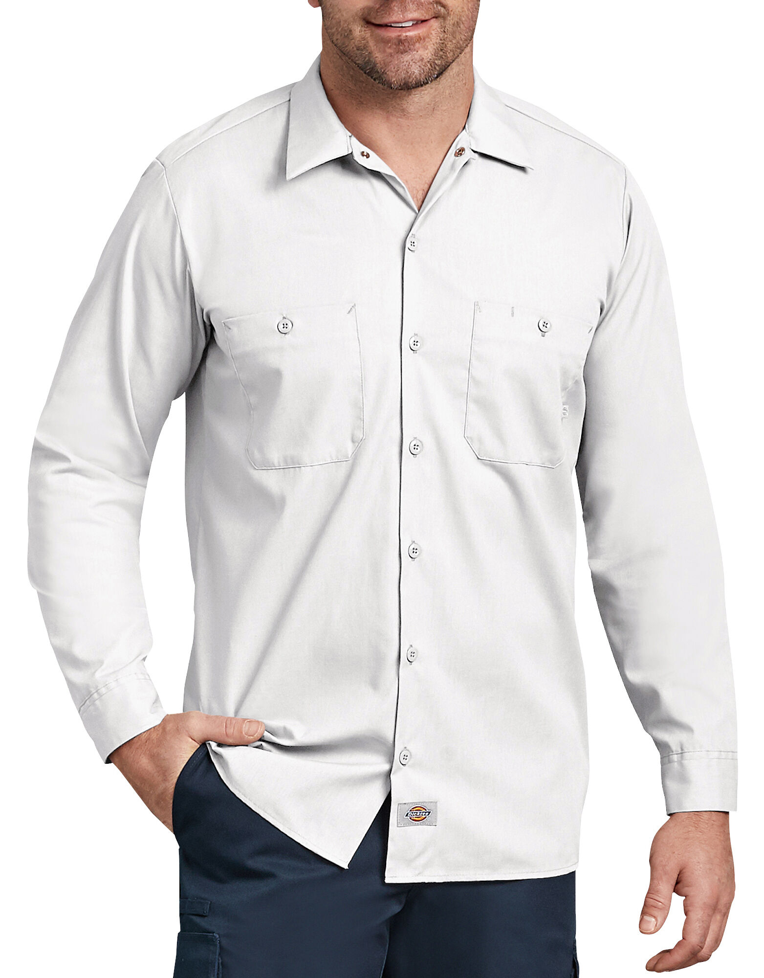 Dickies Mens NEW Size S-5XL Pocket Long Sleeve Industrial Work Shirt ll535