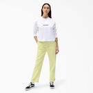 Women&#39;s Script Logo Long Sleeve Cropped T-Shirt - White &#40;WH&#41;