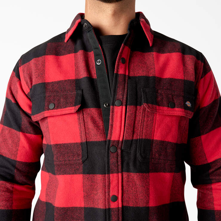 Heavyweight Brawny Flannel Shirt - Red/Black Buffalo Plaid (C1N) image number 4