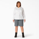 Women&rsquo;s Plus Long Sleeve Roll-Tab Work Shirt - White &#40;WH&#41;