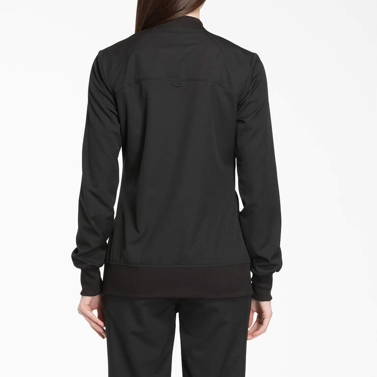 Women's Dynamix Zip Front Scrub Jacket - Black (BLK) image number 2