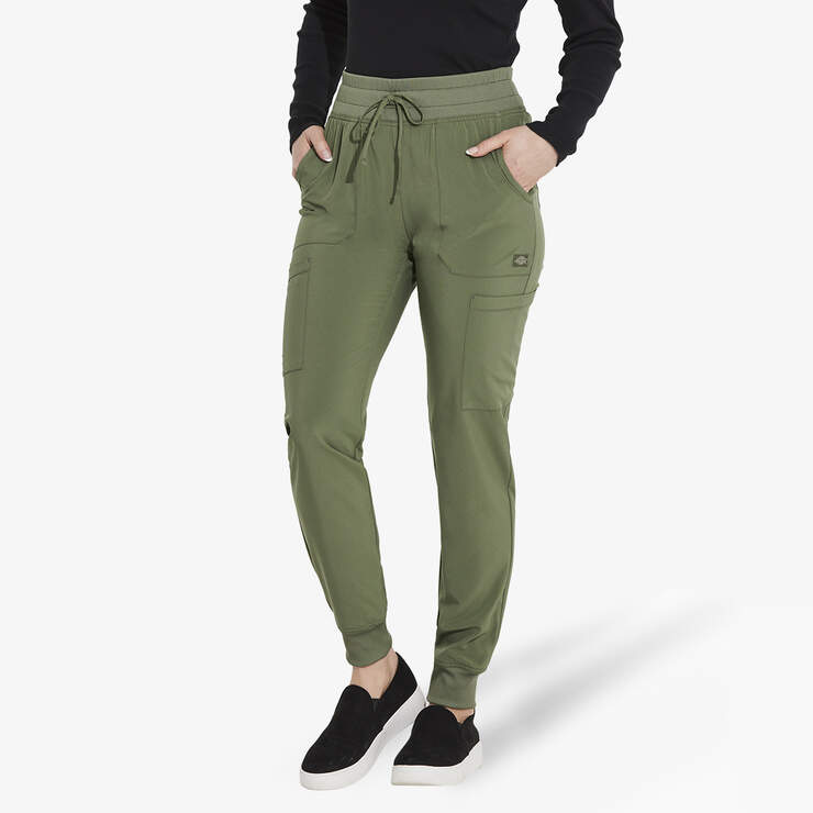 Women's EDS Essentials Jogger Scrub Pants - Olive Green (OLI) image number 1