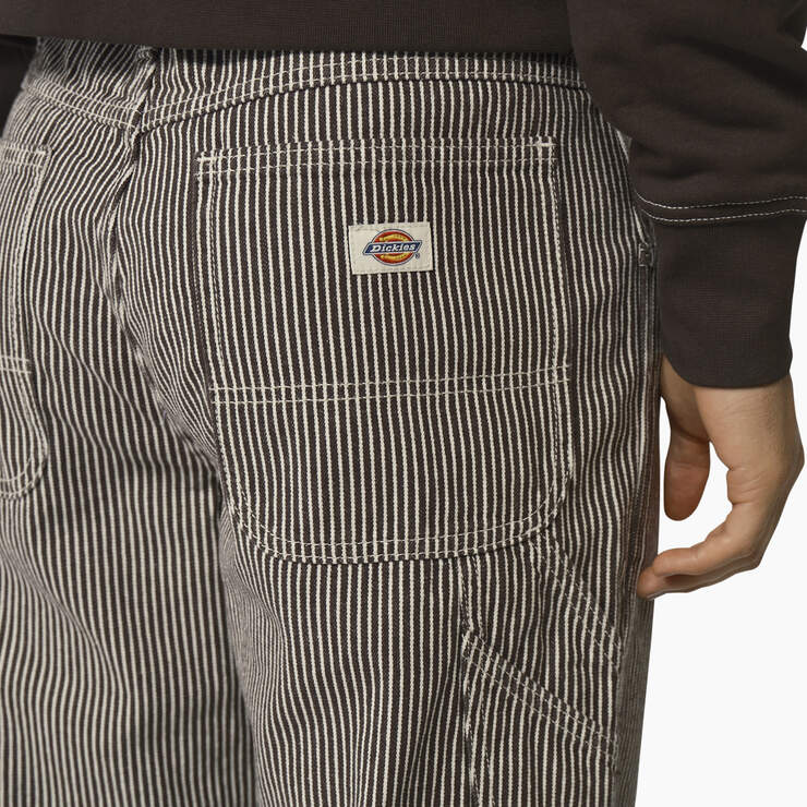 Garyville Regular Fit Hickory Stripe Carpenter Pants - Ecru/Brown (EUB) image number 7
