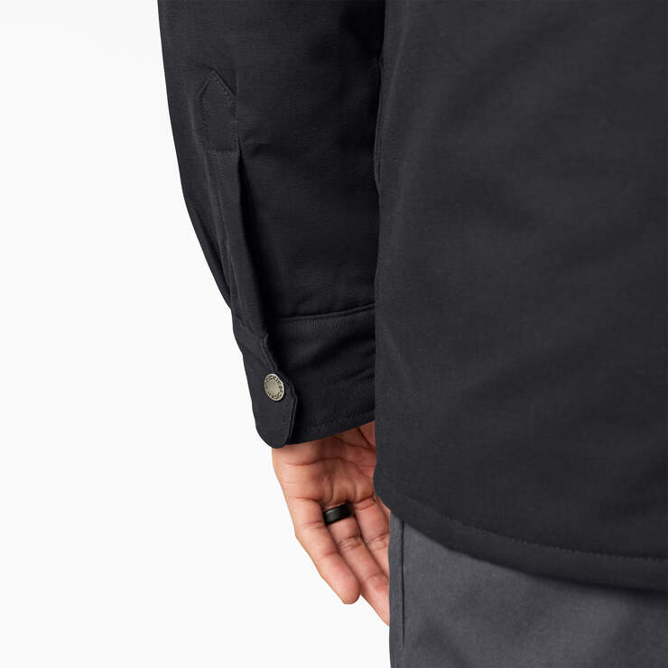 Duck Hooded Shirt Jacket - Black (BK) image number 9
