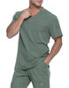 Men&#39;s Dynamix V-Neck Scrub Top with Zipper Pocket - Olive Green &#40;OLI&#41;