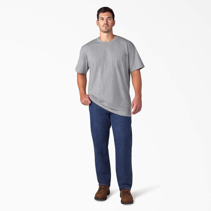 Heavyweight Short Sleeve Pocket T-Shirt - Heather Gray (HG) image number 9