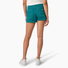 Women&#39;s High Waisted Carpenter Shorts, 3&quot; - Deep Lake &#40;DL2&#41;