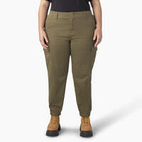 Women's Plus High Rise Fit Cargo Pants - Military Green (ML)