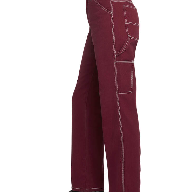 Dickies Girl Juniors' Relaxed Fit Carpenter Pants - Burgundy (BY) image number 3