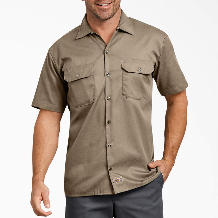 FLEX Relaxed Fit Short Sleeve Work Shirt - Desert Sand (DS) image number 1