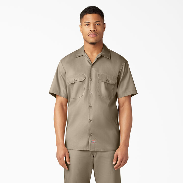 Relaxed Fit Short Sleeve Work Shirt - Desert Sand &#40;DS&#41;