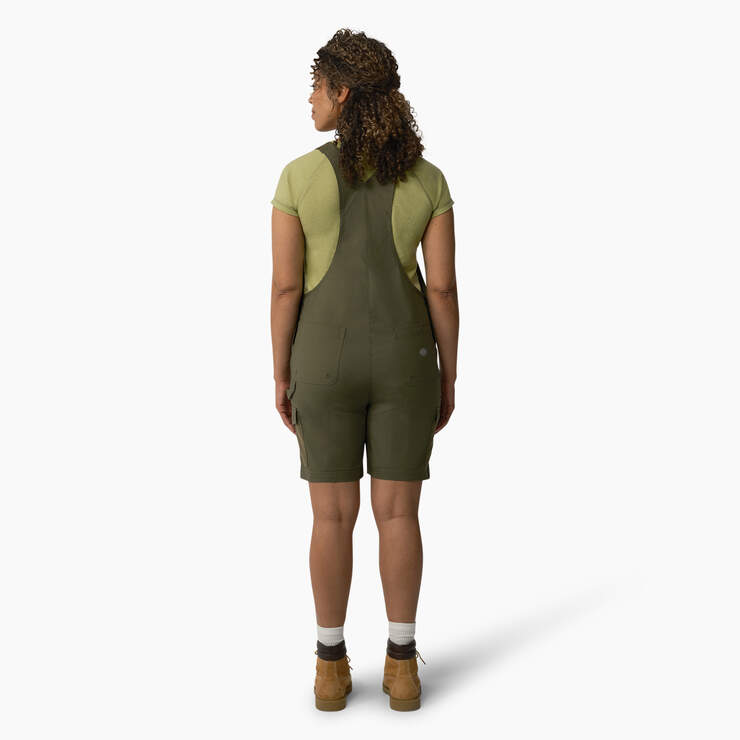 Women's Cooling Ripstop Bib Shortalls - Rinsed Military Green (RML) image number 2