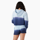 Women&#39;s Cropped Ombre Hoodie - Sky Blue/Ink Navy Dip Dye &#40;SKD&#41;