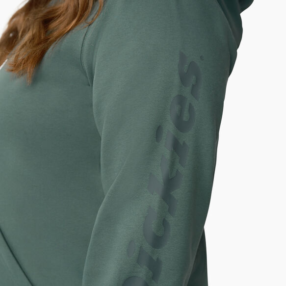 Women&#39;s Plus Heavyweight Logo Sleeve Hoodie - Lincoln Green &#40;LN&#41;