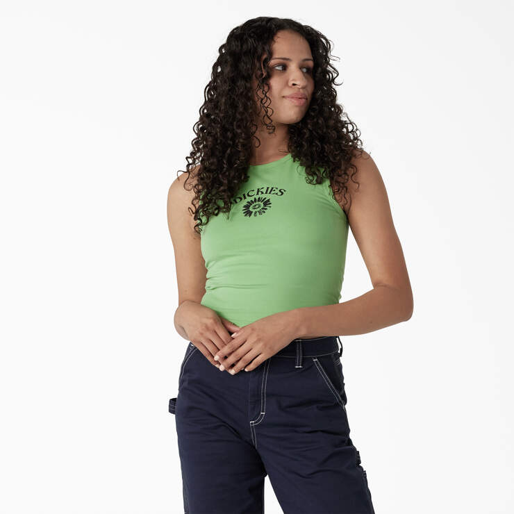 Women's Graphic Cropped Tank Top - Apple Mint (AR2) image number 1