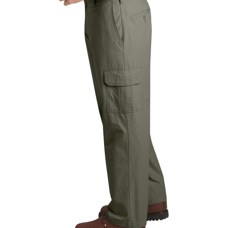 Relaxed Fit Straight Leg Ripstop Cargo Pants - Rinsed Moss Green (RMS) image number 3