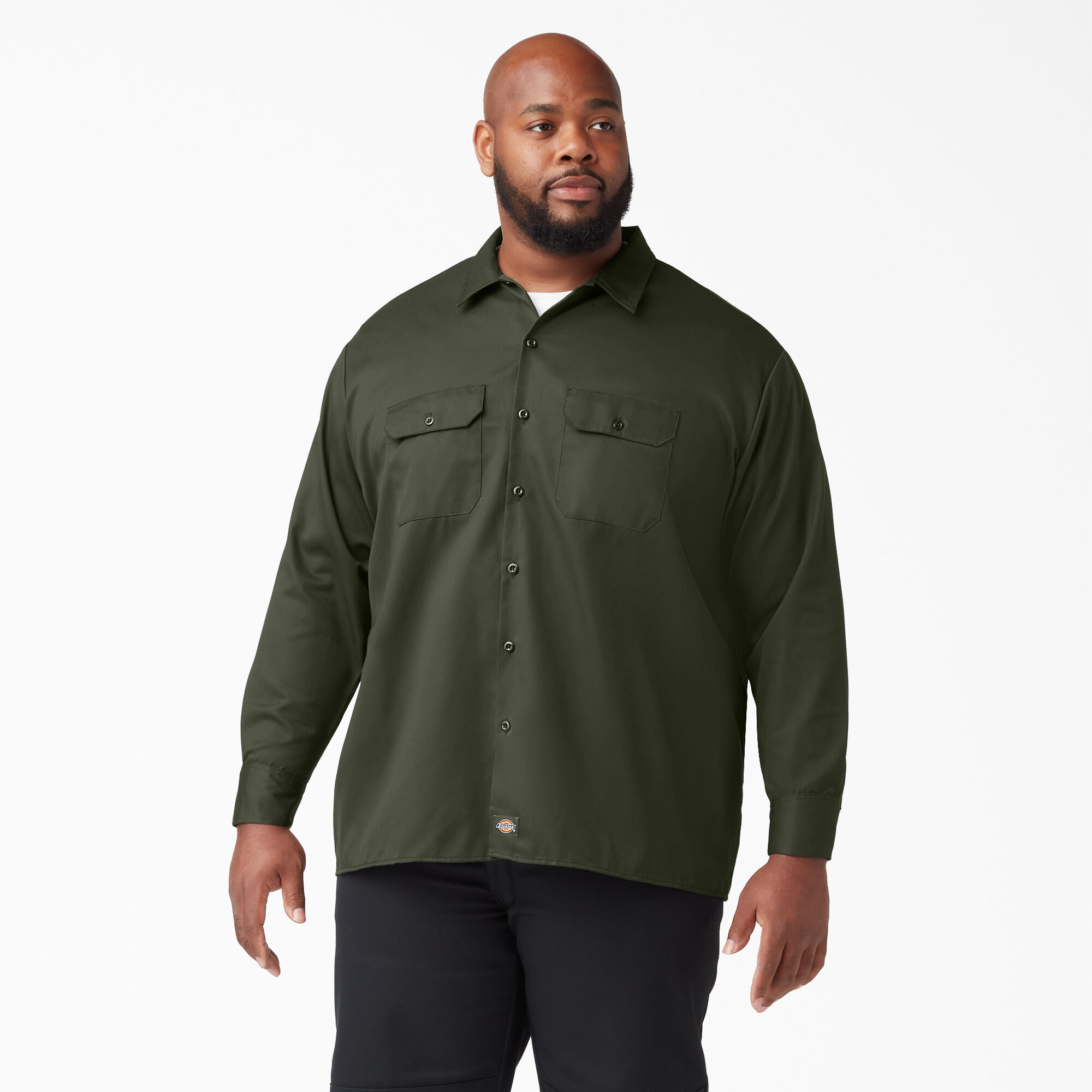 Olive green shop work shirt