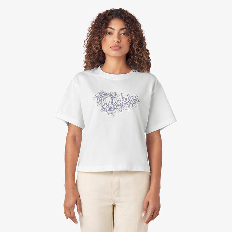 Women’s Floral Graphic Boxy T-Shirt - White (WH) image number 1
