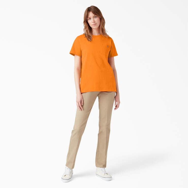 Women's Heavyweight Short Sleeve Pocket T-Shirt - Orange (OR) image number 5