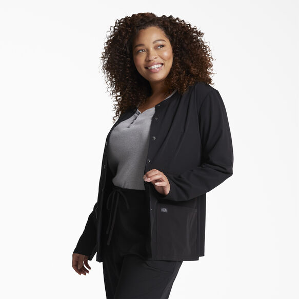 Women&#39;s Xtreme Stretch Snap Front Scrub Jacket - Black &#40;BLK&#41;