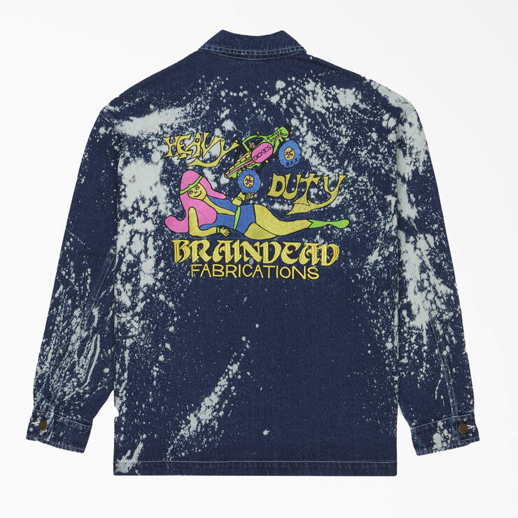 Brain Dead Bleached Denim Jacket - Bleached Indigo Blue (BNB) image number 1